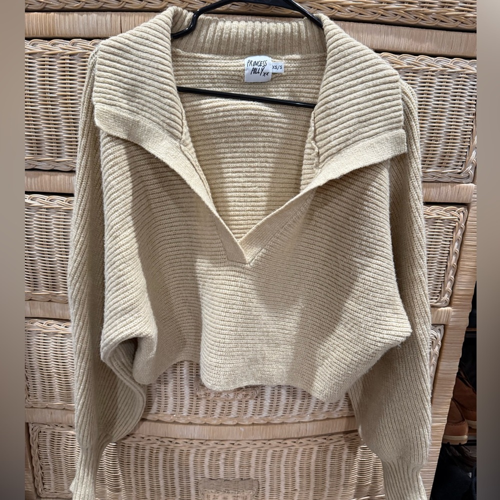 Princess Polly Cream Oversized Sweater